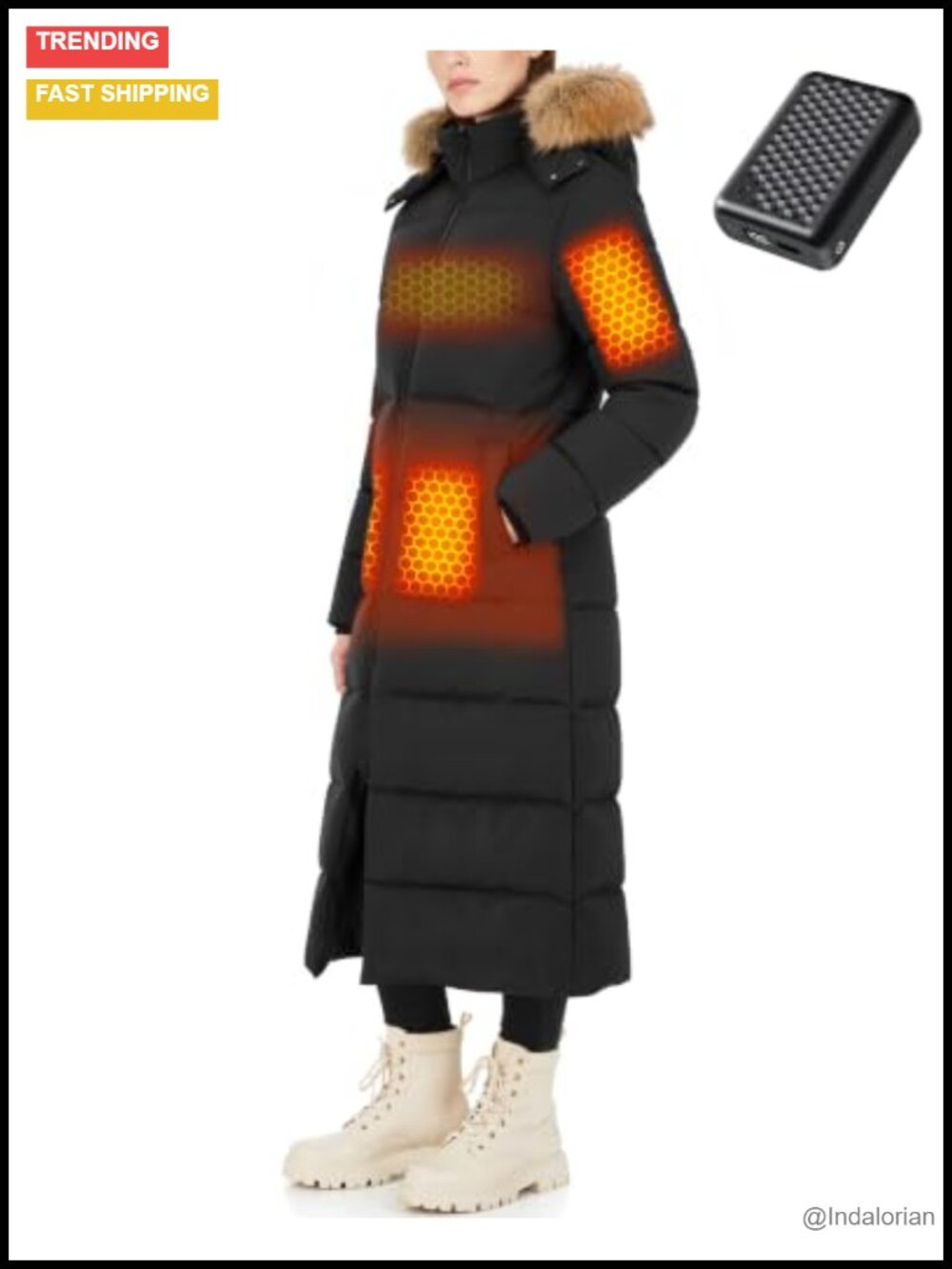 Wulcea Graphene Heated Jacket Women 12V 18400mAh Fast Charge Battery Winter
